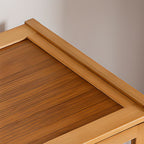 Vertical Bamboo Barrister Bookcase with 6-Shelf/5-Shelf/4 Shelves, Plexiglass Door and Closed Back