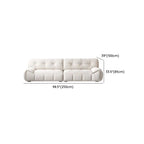 Contemporary Modern Solid Color Water Resistant Standard Sofa in Soft-pile Fabric with White Upholstery, Seats 4/2-seater/Seats 3 with 2 Pillows