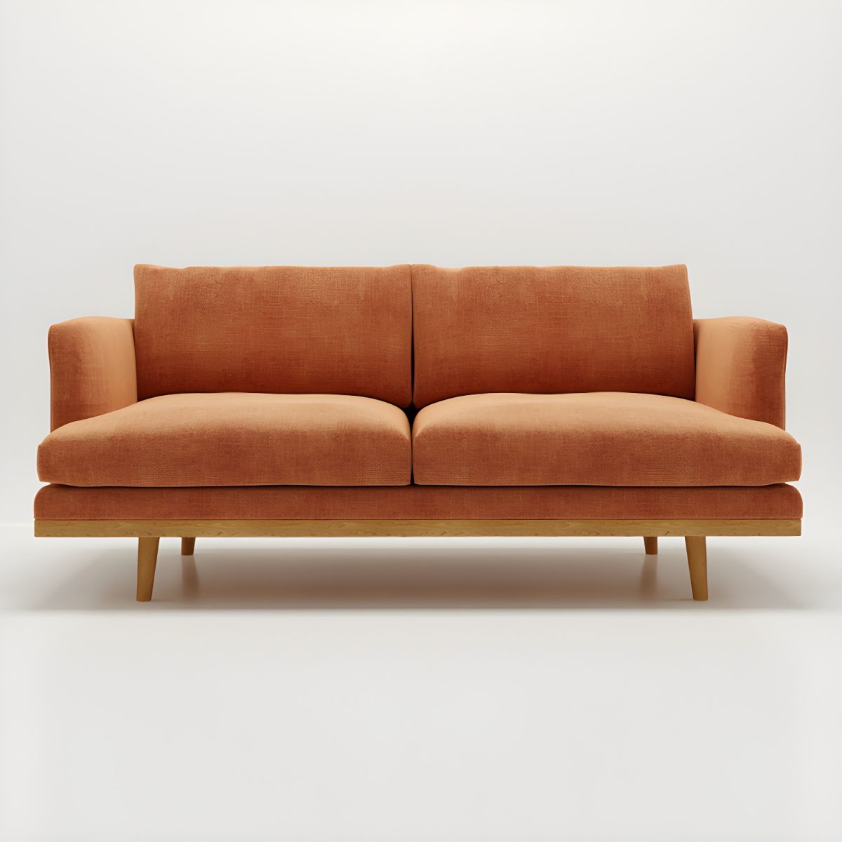 Northern European Wooden 2/3-Seater Sofa Wood Legs Square Arm Sofa