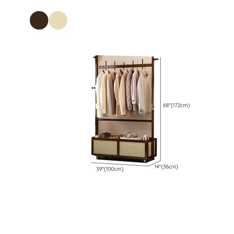 Modern Simple Style Coat Tree with Container Storage, 1 Basket, and 4 Hooks