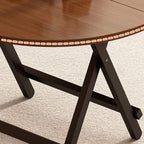 Scratch-proof Veneer Dining Table with Crossed Legs, Foldable Design, and Seating for 2 to 4