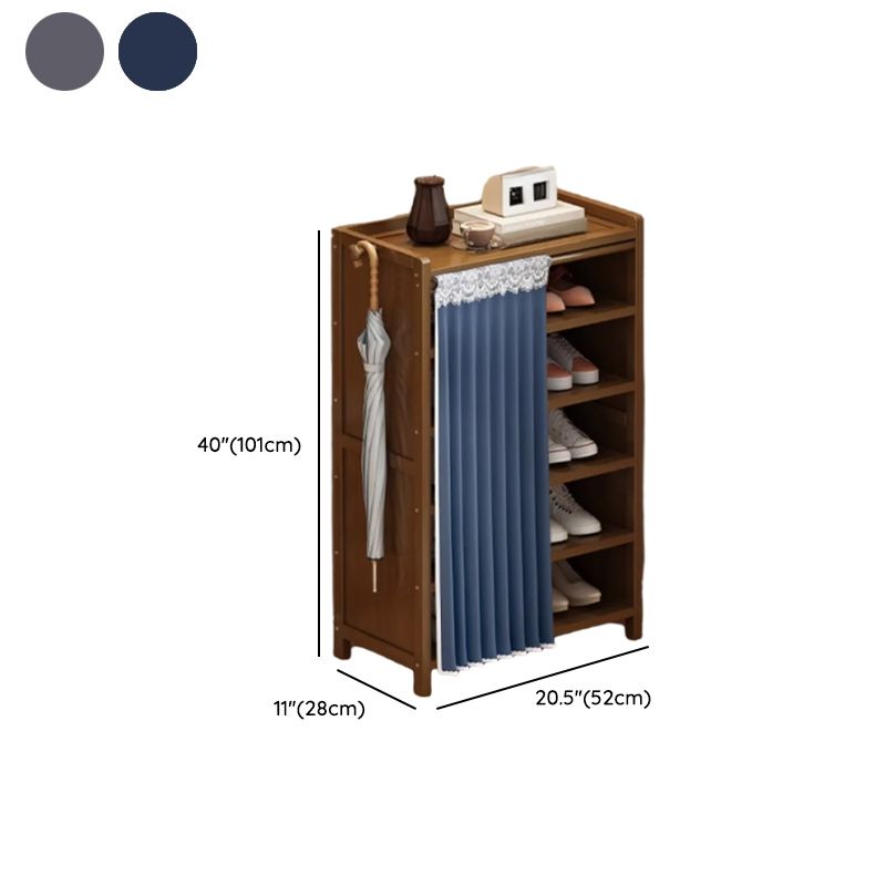 Art Deco Bambusa Rectangle Shoe Rack with 7 Shelves/6 Shelves/5 Shelves, Floor Mounted for 11-20 Pairs/1-10 Pairs/21-30 Pairs in Drawing Room