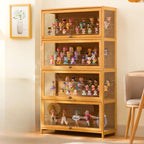 Bambusa Flooring Curio Cabinet with Stockroom, 4 Cabinets/3 Cabinets/2 Cabinets, 4 Shelves/3 Shelves/2 Shelves, 4 Doors/3 Doors/2 Doors