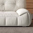 Contemporary Modern Solid Color Water Resistant Standard Sofa in Soft-pile Fabric with White Upholstery, Seats 4/2-seater/Seats 3 with 2 Pillows