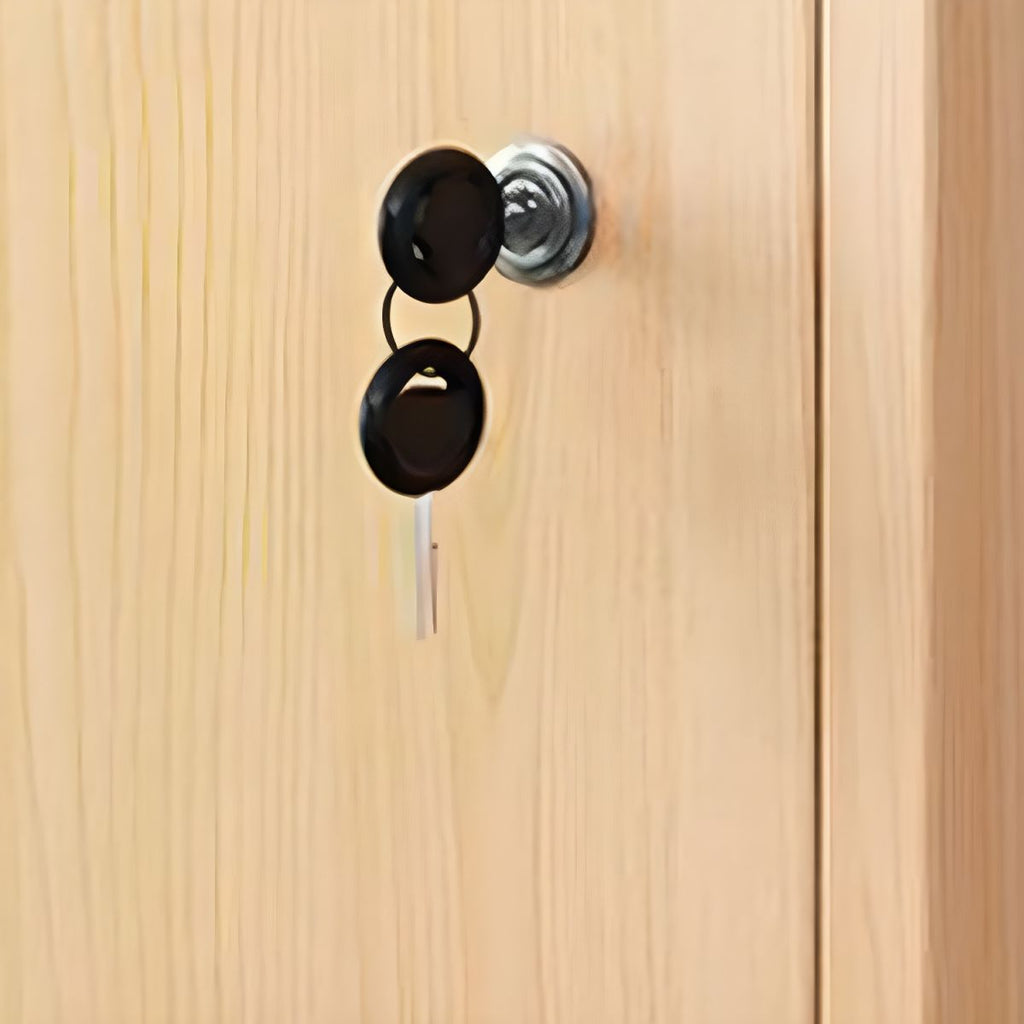 Elegant Locking Wood Filing Cabinet with Shelves & Smooth Casters