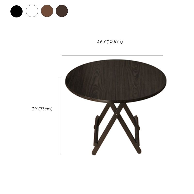 Scratch-proof Veneer Dining Table with Crossed Legs, Foldable Design, and Seating for 2 to 4