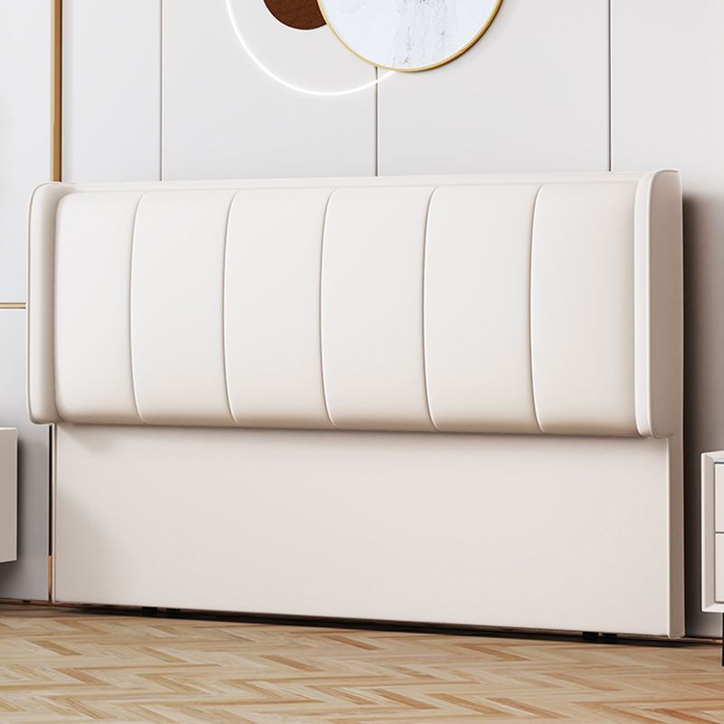 Trendy No Distressing Panel Headboard in Natural Wood, Rectangle Shape for Full/Queen Bed, Sponge Upholstery Fill, Standard Height