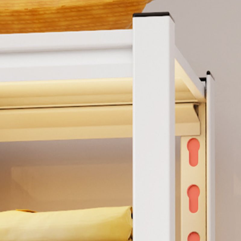 Chalk Modern Simple Style Coat Tree with Container Storage and 2 Shelves in Steel