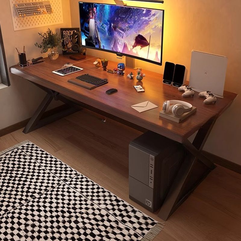 Minimalist Ergonomic Desk with Distortion-resistant Sled Base, Independent Structure, Wire Management, and Engineered Wood Top