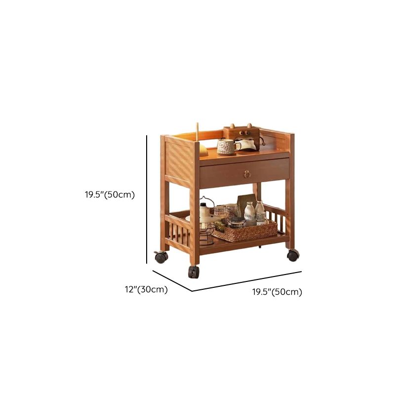 Tan Modern Tower Shelf with Compartment Drawers