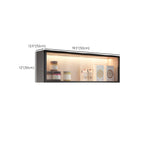 Contemporary Faux Wood Wall Mounted Display Cabinet with Glass Door in Grey