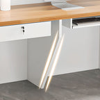 Reception Desk with 1 Cabinet, Hutch, Keyboard Tray, Cable Management, Filing Cabinet, Manufactured Wood Top, and 1 Drawer Pedestal