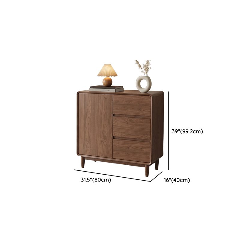Caramel Casual Composite Wood Combo Dresser with 3 Drawers, Hutch, 3 Interior Shelves, Horizontal/Vertical
