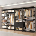 Ink Contemporary Steel Coat Rack with Receptacle, 2 Shelves, Alloy Bench, and Shoe Storage