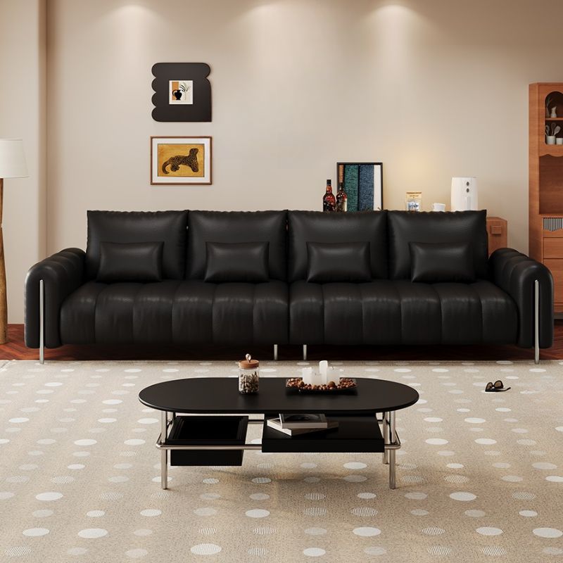 Black Standard/Single Sofa with Arm and 4/3/1 Pillows