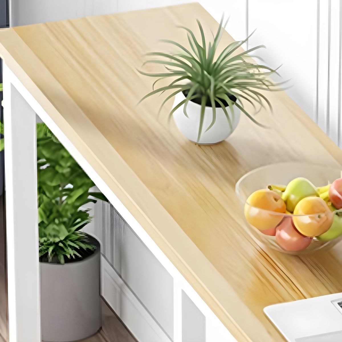 Modern Light Wood Rectangular Bar Set with Trestle Base and Counter Height (100cm)