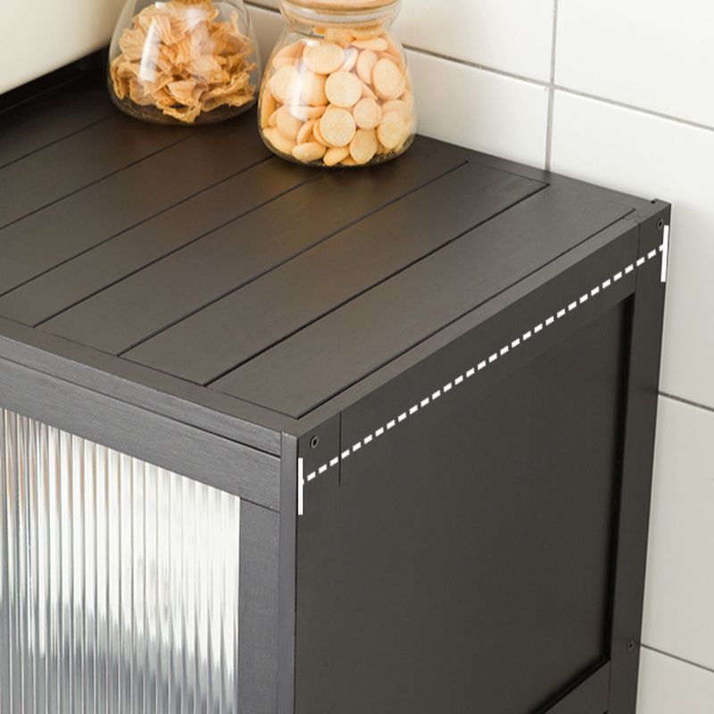 Simplistic Grey Standard Bambusa Display Stand with Cabinet, Shelf and Door
