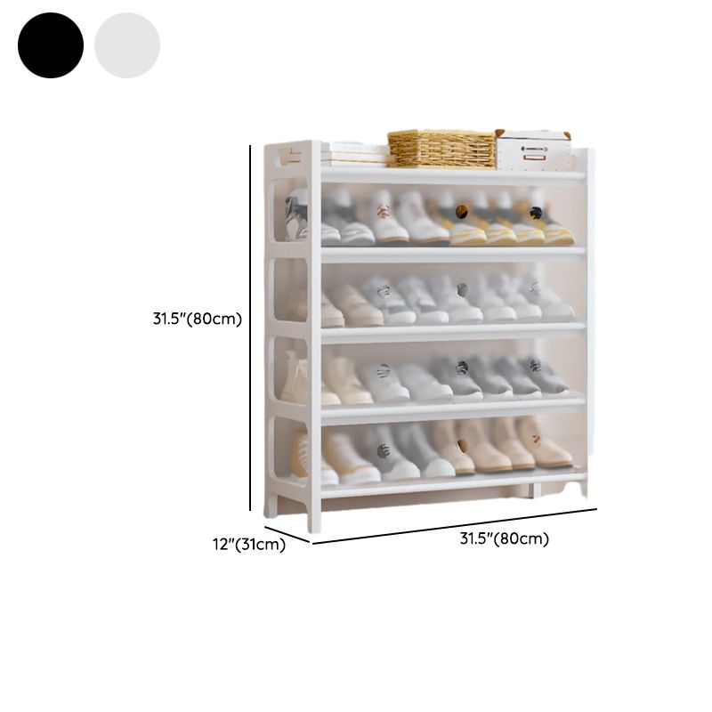 Art Deco Vinyl Rectangle Shoe Rack with 4 Shelves for 11-20 Pairs in Drawing Room