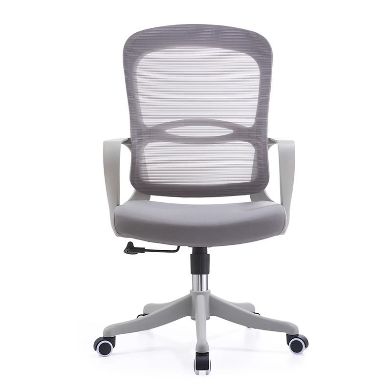Multi-levelled Single Color Chair with Armrest, Wheels, Midnight Black/Dove Grey/Chalk Frame, Lumbar Support, and Tilt Available Glide Movement