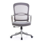 Multi-levelled Single Color Chair with Armrest, Wheels, Midnight Black/Dove Grey/Chalk Frame, Lumbar Support, and Tilt Available Glide Movement