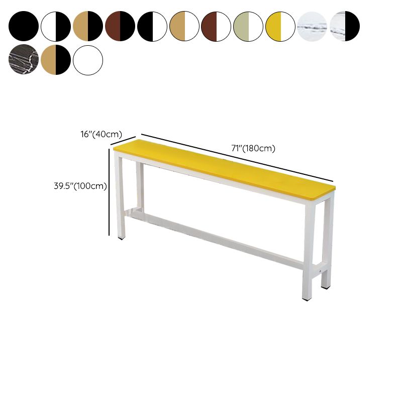 Black/Green/Yellow Reclaimed Wood Bar Table/Bar Height Dining Set with Trestle Base and Footrest in a Modern Style
