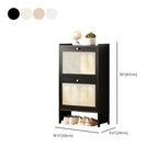 Art Deco Bambusa Shoe Wardrobe with 3 Tiers/2-Tier Shelf, Freestanding Cabinet Door