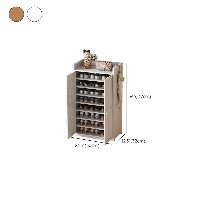 Bambusa 7-tier/6 Tiers/8-tier Shoe Displays with Horizontal Sloping Shelves and Dustproof Cover