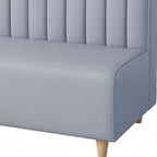 Modern Simple Style Single Sided Booth in Light Gray/Pink/Light Green with Armrest and PU Back
