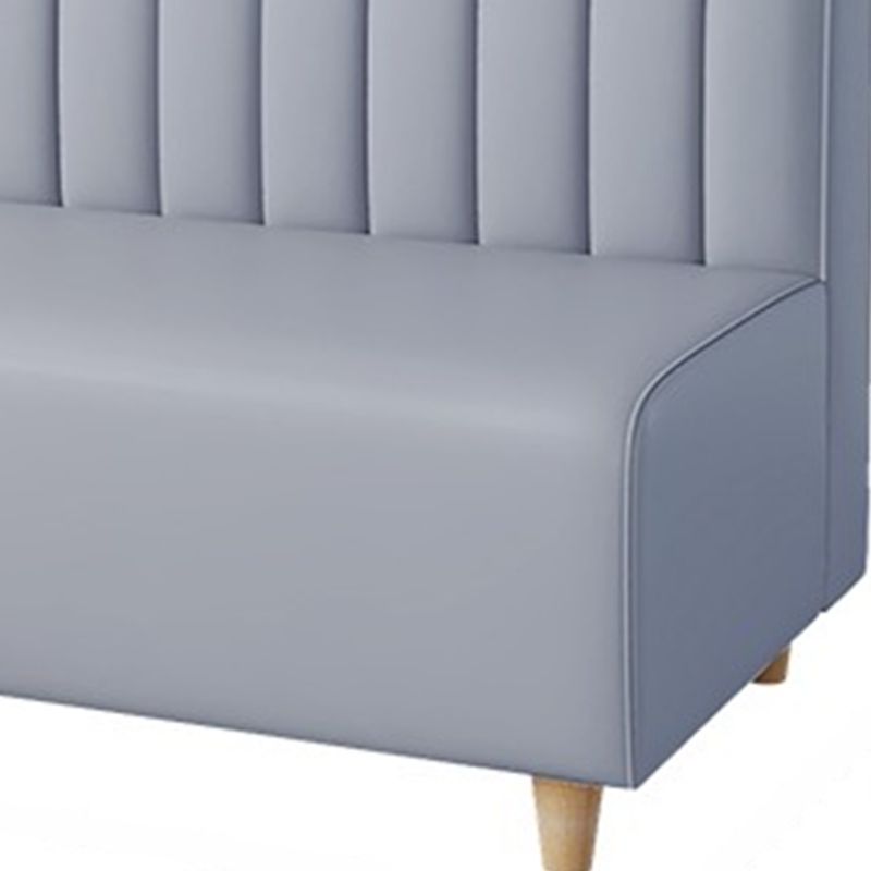 Modern Simple Style Single Sided Booth in Light Gray/Pink/Light Green with Armrest and PU Back