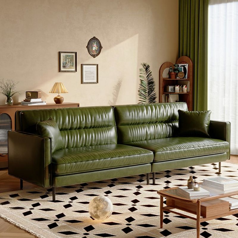 Modish Solid Color Stain Resistant Standard Sofa/Loveseat in Emerald Green with Arm and 2 Pillows for 4-seater/3-seater/for 2