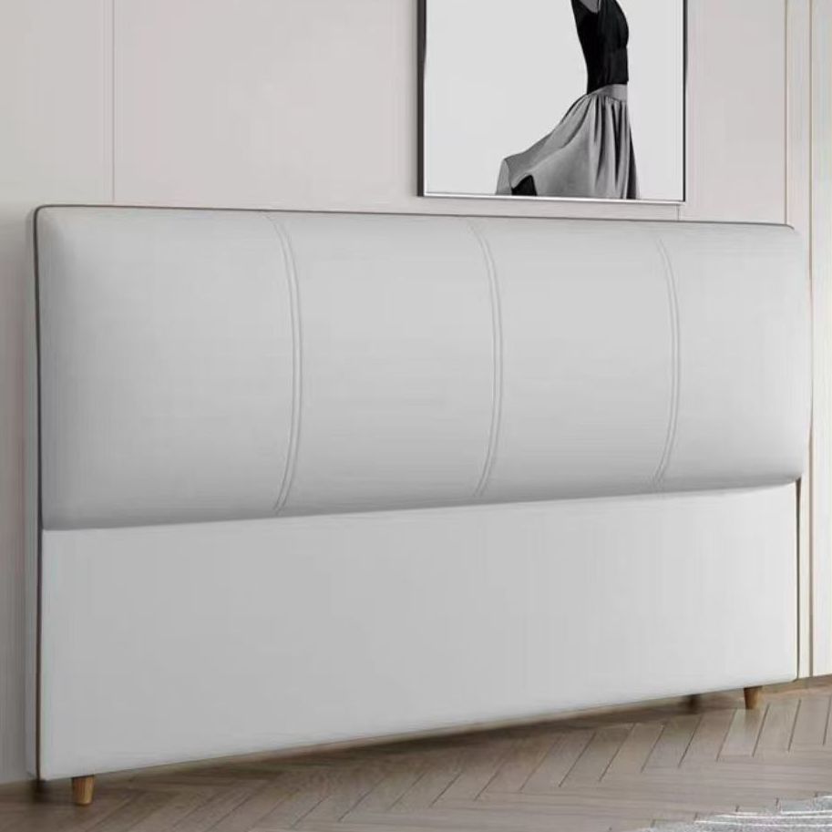 Casual Style Panel Headboard in Natural Wood with No Distressing, Rectangle Shape for King/Queen/Full Bed, Featuring Sponge Upholstery and Standard Height