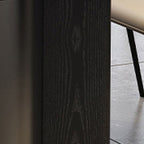 Trendy Marble Top Dining Table with Steel Double Pedestal Base, Fixed Table in Glossy Black, Scratch-immune, Seating for 6/4-person