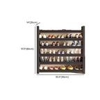 Art Deco Steel Rectangle Shoe Rack with Ink Finish and Adjustable Shelves for 21-30 Pairs in Drawing Room