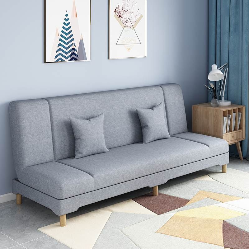 Contemporary Modern Grey/Azure/Emerald Green Sleeper, Solid Color, 3-Seater with 2 Pillows