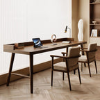 Casual Writing Desk with Easy Assembly and Odor Resistant H-Shape Base in Light Brown Pine Wood, Unattached Installation