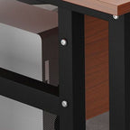 Cocoa/Wood Color/Chalk Rectangular Steel Table with Scratch Resistant Toboggan Base and Cable Management, Includes Front Splash