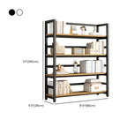 Modern Metal Display Stand with Wooden Shelves and Open Storage