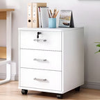 Horizontal Filing Cabinet/Vertical Filing Cabinet in Timber with Soft Close, Key Lock and Roller Wheels in a Casual Style, 2 Shelves/1 Shelf Included/Not Included