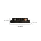 Standard Sofa in Midnight Black Soft-pile Fabric with 3 Pillows