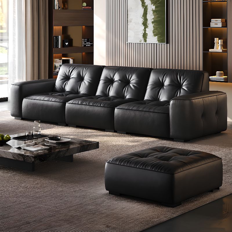 Contemporary Modern Solid Color Water Resistant Standard Sofa in Ink for 3/2 People