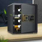Steel Security Safe with Battery, Pry Resistant, Lockable with Keys and Shelves