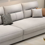 Beige Loose Back Standard/Single Sofa with Arm and 4/3 Pillows
