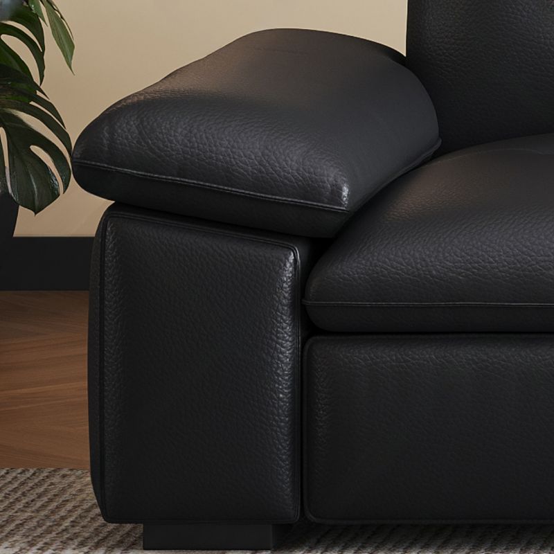 Modish Solid Color Stain Resistant Standard Sofa/Loveseat/Single Sofa in Black with Arm, 3-seater/4-seater/5 Person