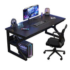Chalk/Black Rectangular Steel Desk with Scratch Resistant Surface, Shelves, Toboggan Base, and Cable Management
