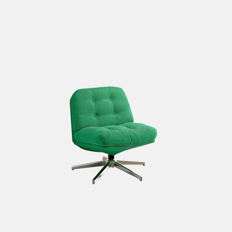 Solid Color Side Chair with Sewn Pillow Back in Blue/Light Brown/Citrus Color, Rotatable with Nailhead Border and Decorative-stitched Tufting