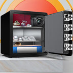 Steel Security Safe with Battery, Pry Resistant, Lockable, and Shelves Included