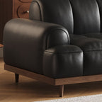 Contemporary Modern Solid Color Water Resistant Standard Sofa in Ink, 2 People