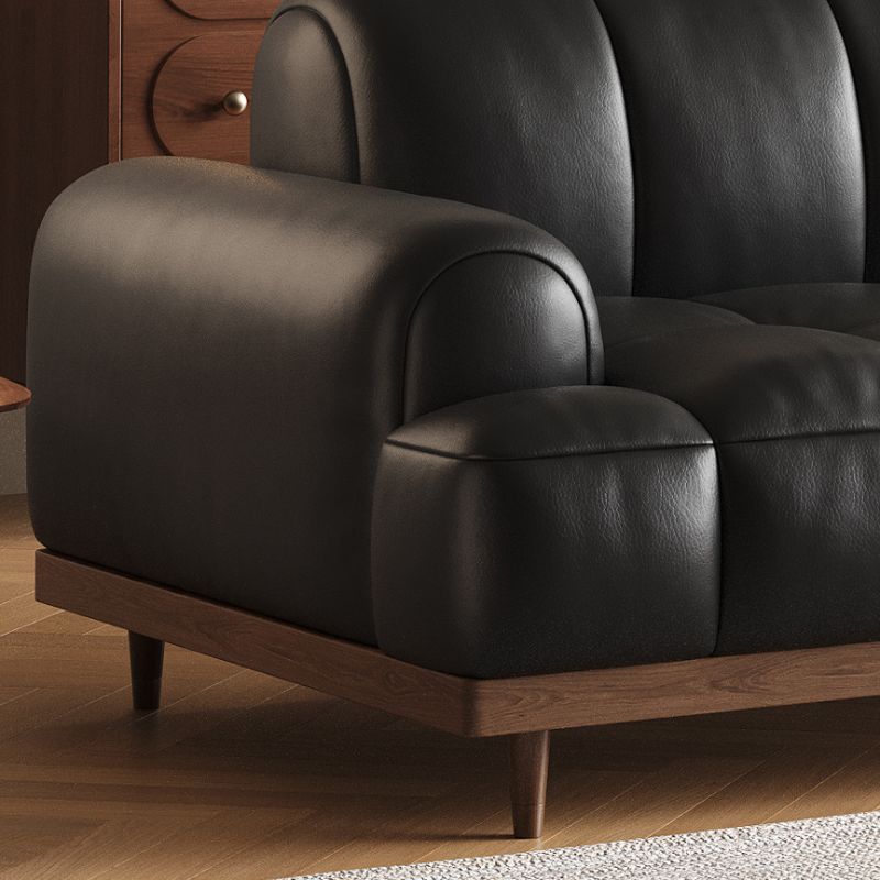 Contemporary Modern Solid Color Water Resistant Standard Sofa in Ink, 2 People