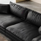 Modish Solid Color Stain Resistant Standard/Single Sofa in Black for 4/3/5 Person with 2 Pillows