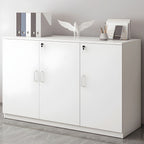 Modern Cabinet Wood Lateral Adjustable Storage Shelves and Locking Drawers File Cabinet